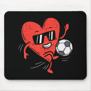 Tapis De Souris Coeur Jouer Soccer Valentines Jour Football Filles