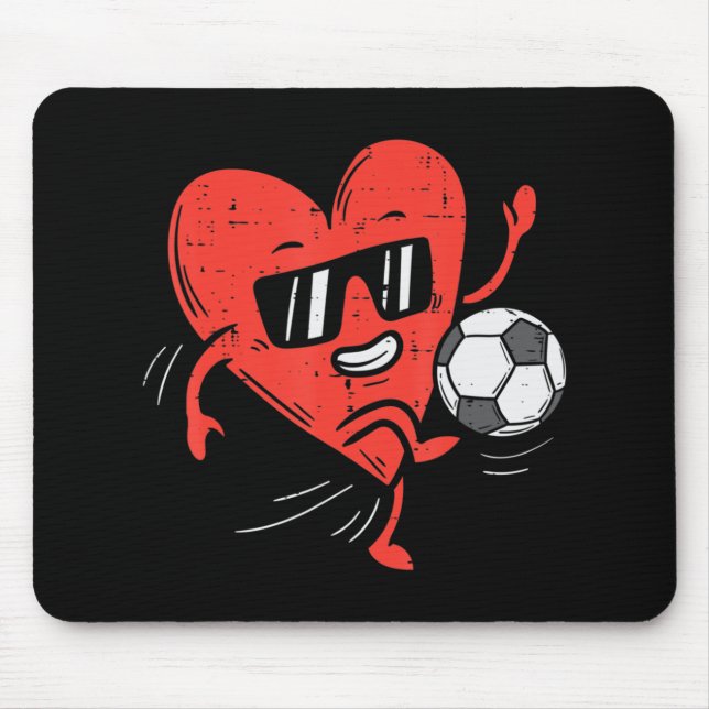 Tapis De Souris Coeur Jouer Soccer Valentines Jour Football Filles (Devant)