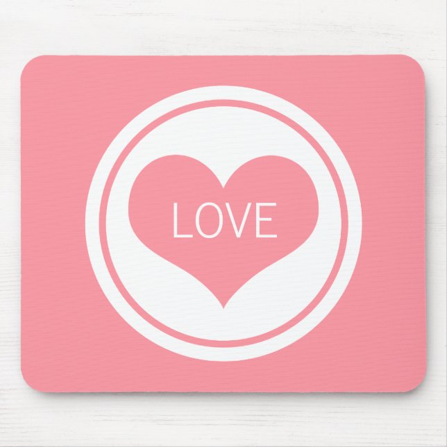 Tapis De Souris Coeur lisse Mousepad, rose (Devant)