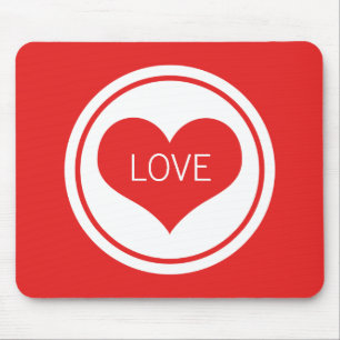 Tapis De Souris Coeur lisse Mousepad, Rouge
