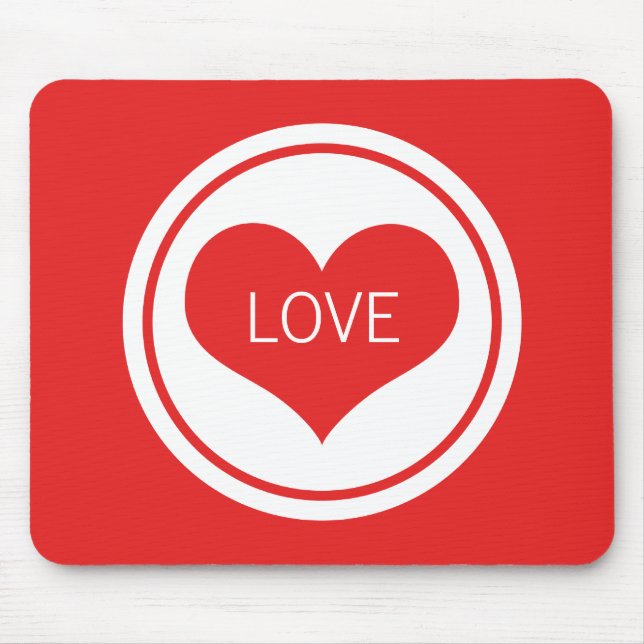 Tapis De Souris Coeur lisse Mousepad, Rouge (Devant)