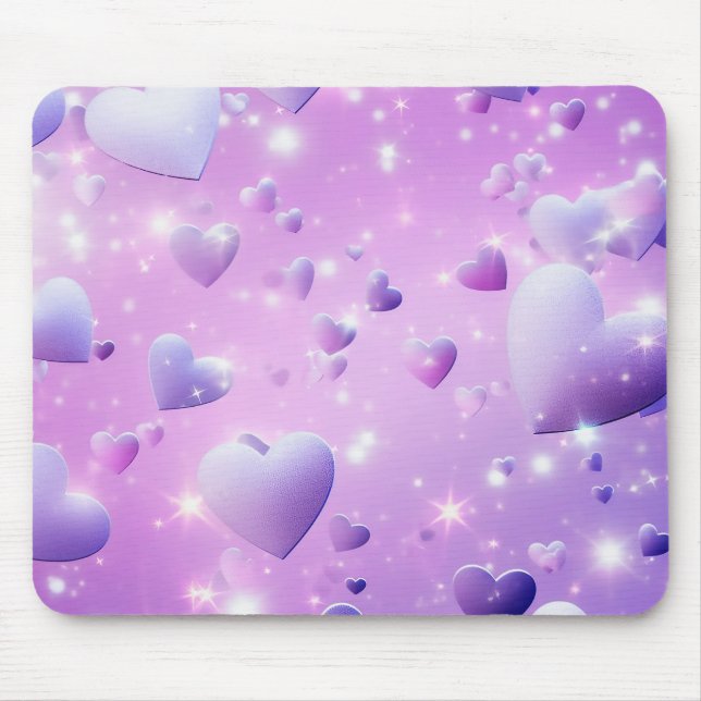 Tapis de souris Cœur Lumière Violette (Devant)