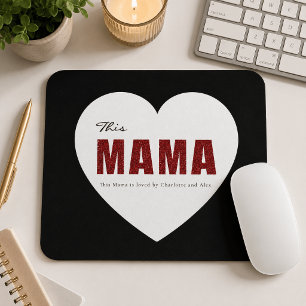 Tapis de souris cœur maman personnalisé moderne