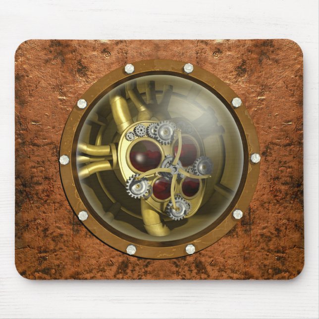 Tapis De Souris Coeur mécanique de Steampunk (Devant)