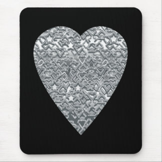 Tapis De Souris Coeur. Modèle gris gris-clair et mi imprimé