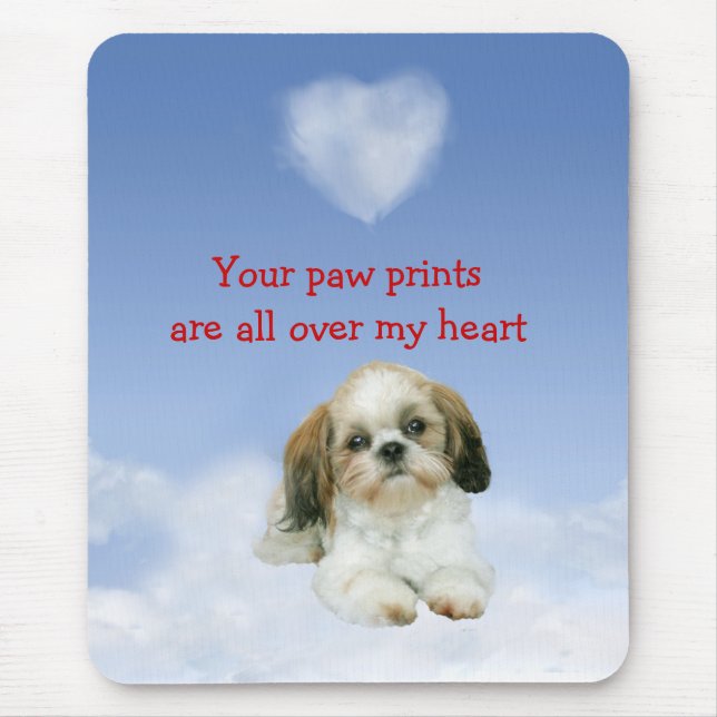 Tapis De Souris Coeur Mousepad de Shih Tzu (Devant)