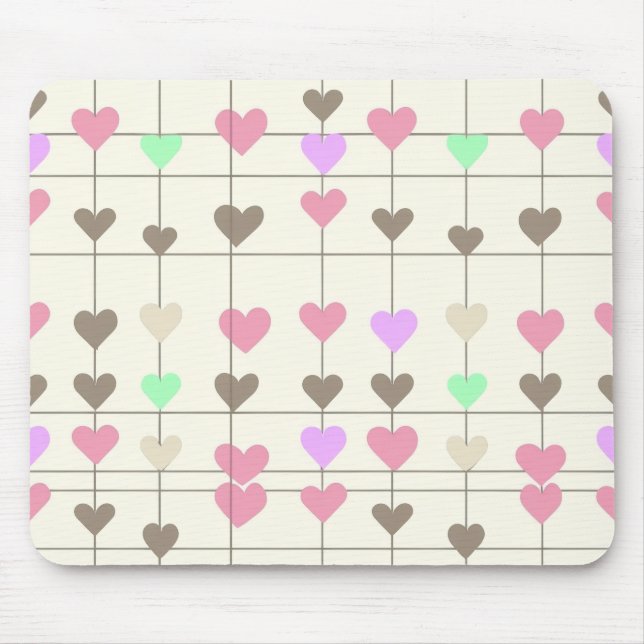 Tapis De Souris Coeur pastel Mousepad (Devant)