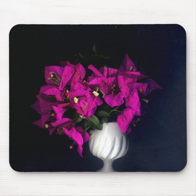 Tapis De Souris Cœur rose dans noir (Devant)