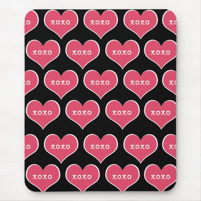 Tapis De Souris Coeur rose XOXO Mousepad (Devant)
