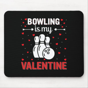 Tapis De Souris Cœur rouge Cupidon Amour Graphique Bowling Est Mon
