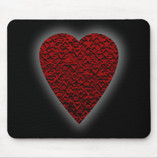 Tapis De Souris Coeur rouge-foncé. Conception modelée de coeur
