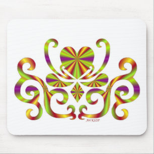 Tapis De Souris Coeur sur le lis - arc-en-ciel