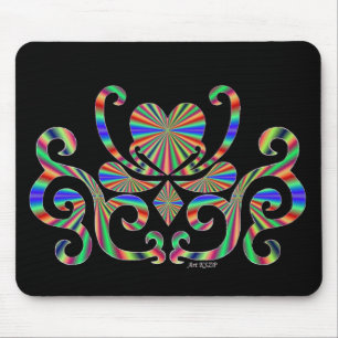 Tapis De Souris Coeur sur le lis - arc-en-ciel