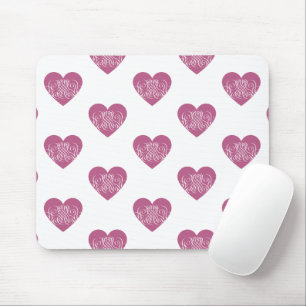 Tapis De Souris Cœur Tourbillonnant Rose, Cadeau Romantique Mignon