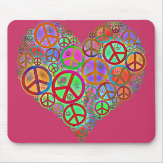 Tapis De Souris Coeur vintage d'amour de paix