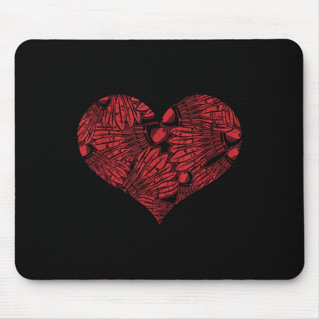 Tapis De Souris Coeur Volant de badminton (Devant)