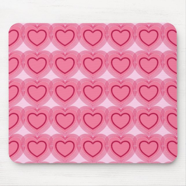Tapis De Souris Coeurs Abstraits modernes - Azalea rose (Devant)