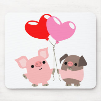 Tapis De Souris Coeurs angulaires (Coeurs caricaturaux) mousepad