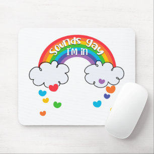Tapis De Souris Coeurs Arc-en-ciel colorés Sons Gay Je suis dans