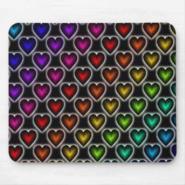 Tapis De Souris Coeurs arc-en-ciel/Mousepad (Devant)