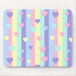 Tapis De Souris Cœurs Arc-en-ciel Pastel