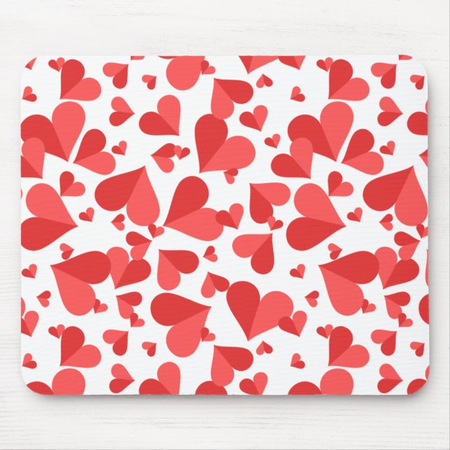 Tapis De Souris Coeurs Confetti Rouge (Devant)