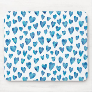 Tapis De Souris Coeurs d'amour bleu motif