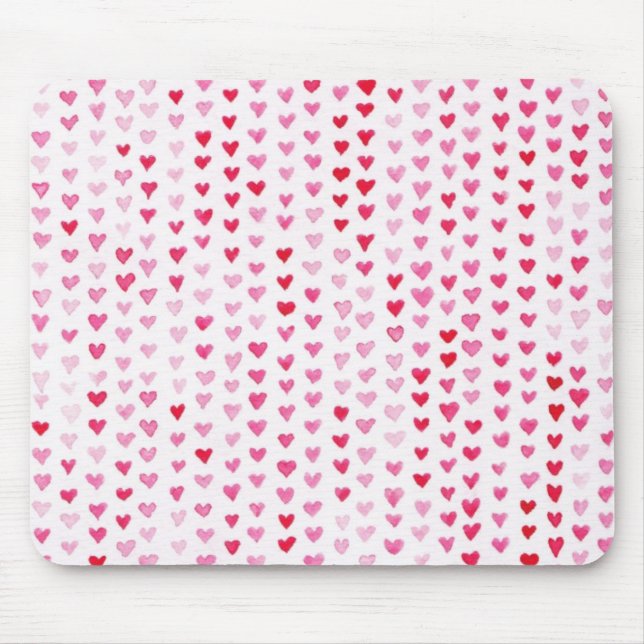 Tapis De Souris Coeurs d'aquarelle (Devant)