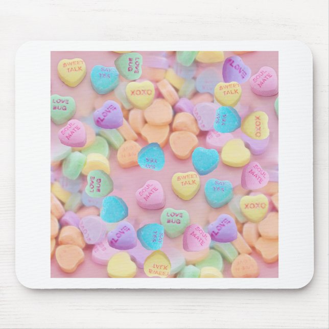 Tapis De Souris coeurs de bonbons valentines (Devant)
