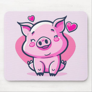 Tapis De Souris Coeurs de cochon rose joyeux Valentine Inspiré