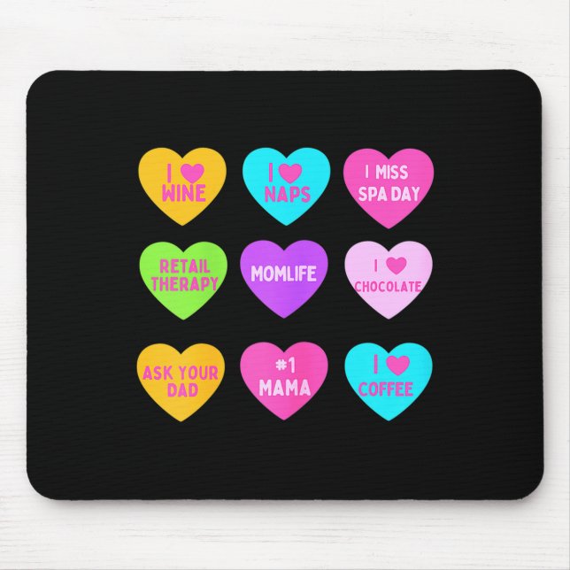 Tapis De Souris Cœurs de conversation drôles de la Saint-Valentin  (Devant)