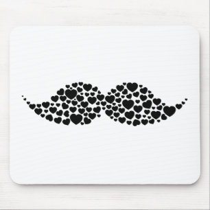 Tapis De Souris Coeurs de moustache d'amour