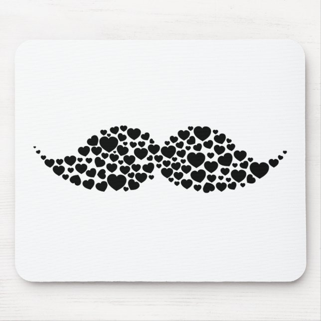 Tapis De Souris Coeurs de moustache d'amour (Devant)
