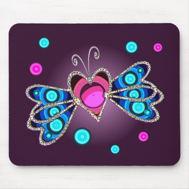 Tapis De Souris COEURS de PAPILLON par SHARON SHARPE (Devant)