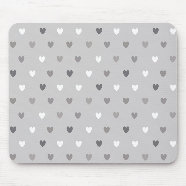 Tapis De Souris Coeurs de polka minuscules dans les tons gris (Devant)