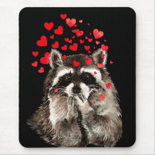 Tapis De Souris Coeurs de soufflement d'amour de baisers de raton