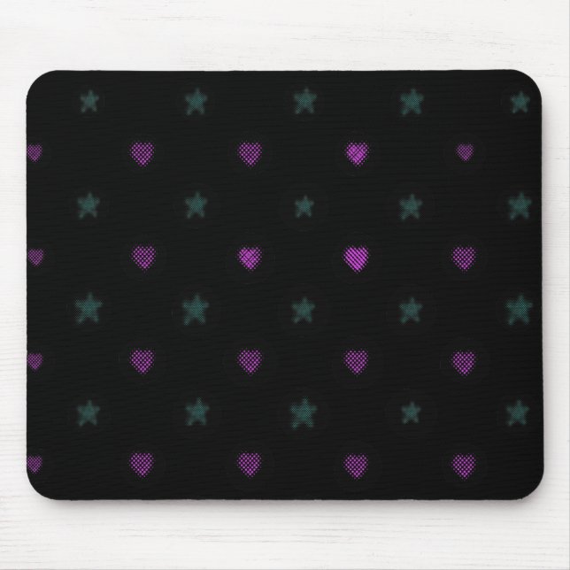 Tapis De Souris Coeurs et étoiles tramés (Devant)