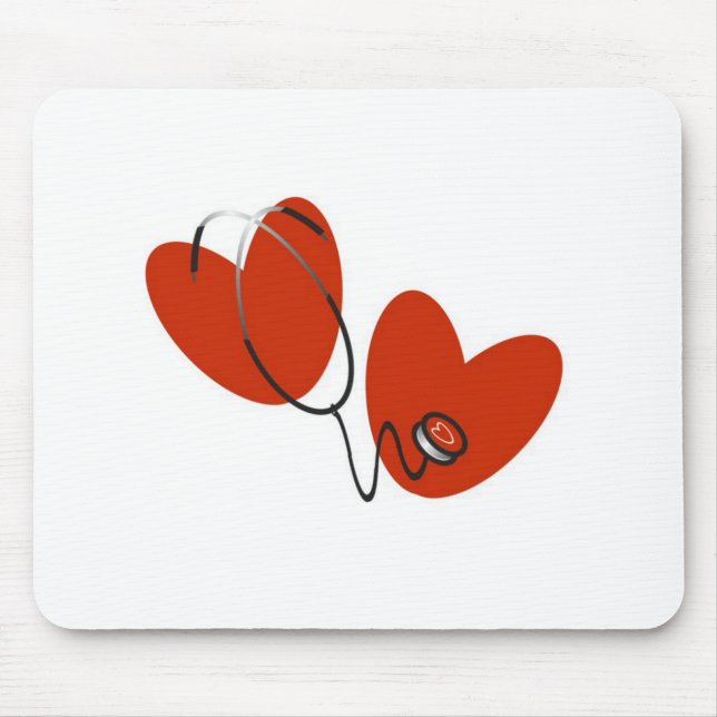 Tapis De Souris Coeurs et T-shirts et cadeaux de stéthoscope (Devant)