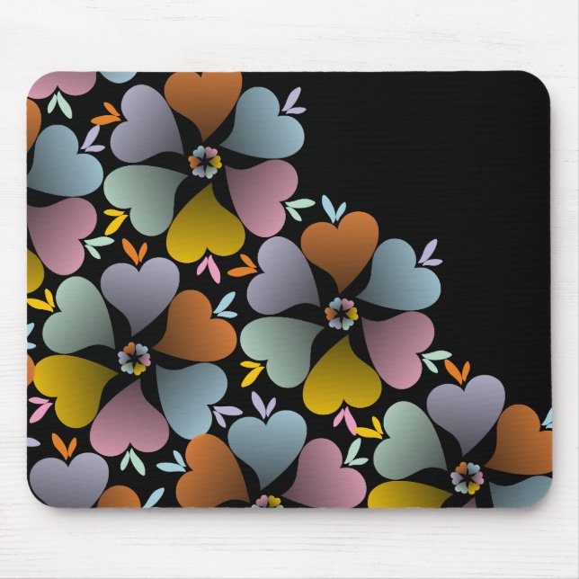 Tapis De Souris Coeurs florissants 1 (Devant)