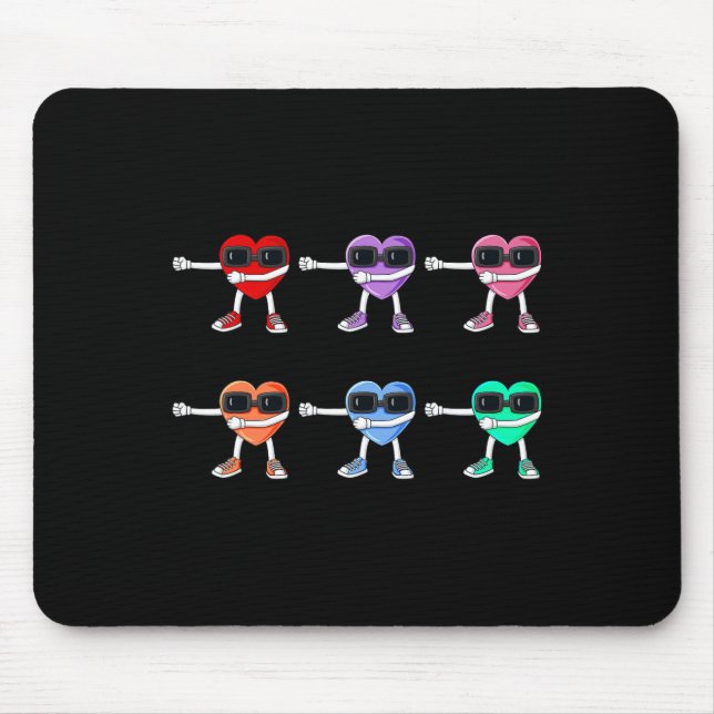 Tapis De Souris Coeurs Flossants Valentines Jour Floss Comme Un Bo (Devant)