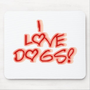 Tapis De Souris Coeurs I Love Chiens Tshirts et cadeaux