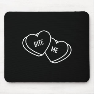 Tapis De Souris Cœurs mignons me mordent, Anti-Saint-Valentin drôl