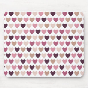 Tapis De Souris Cœurs Miniatures Roses et Motif d'Amour Romantique