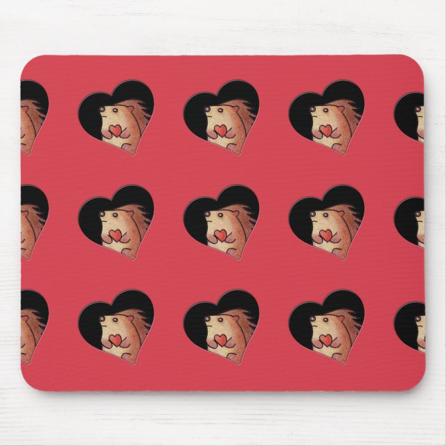 Tapis De Souris Coeurs Mousepad de hérisson (Devant)
