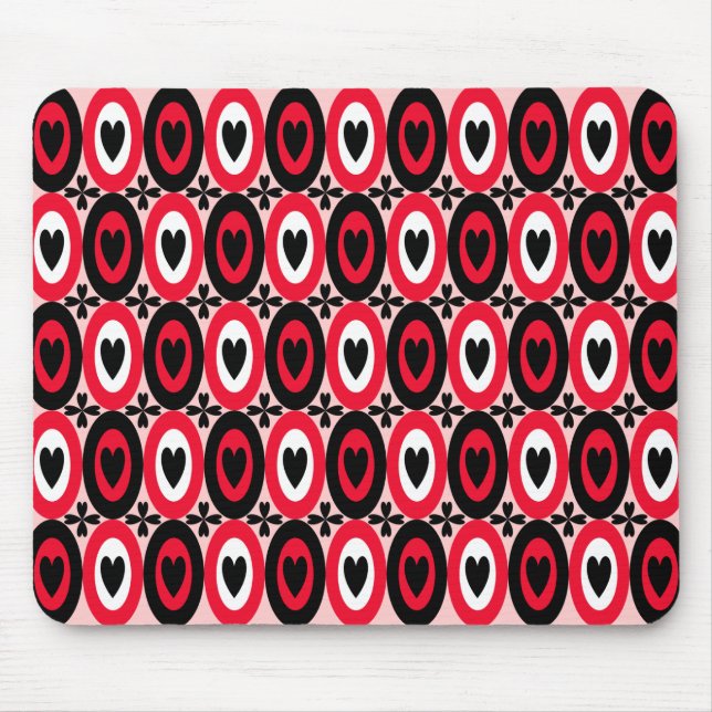 Tapis De Souris Coeurs ovales (Devant)