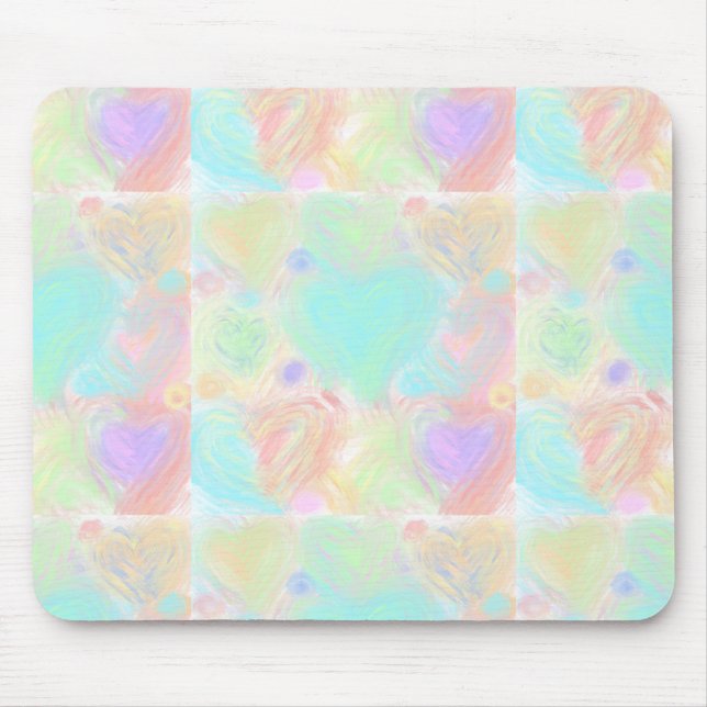 Tapis De Souris Coeurs pastel (Devant)