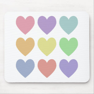Tapis De Souris Cœurs Pastels