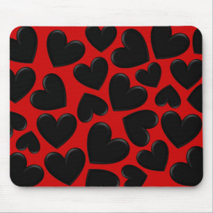 Tapis De Souris Coeurs Puffy Noirs