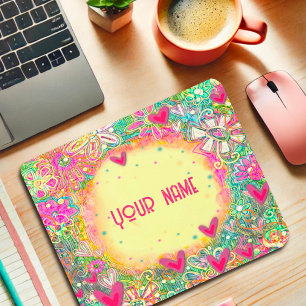 Tapis De Souris Coeurs roses Inspirété personnalisée Mousepad