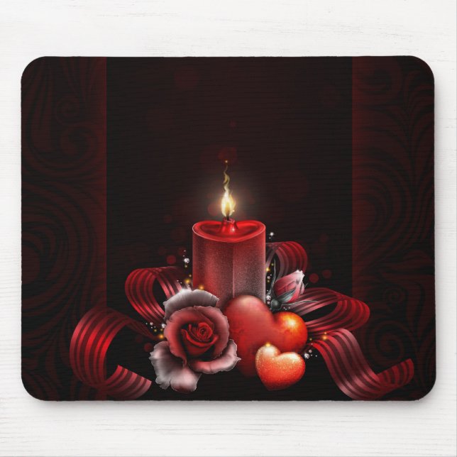 Tapis De Souris Coeurs roses Mousepad (Devant)